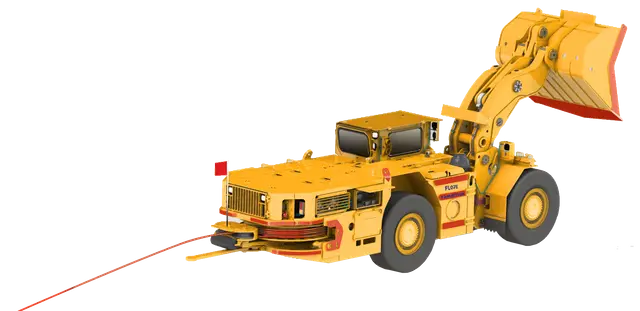 Qual é a capacidade de uma colher de carregadeira LHD subterrânea?
